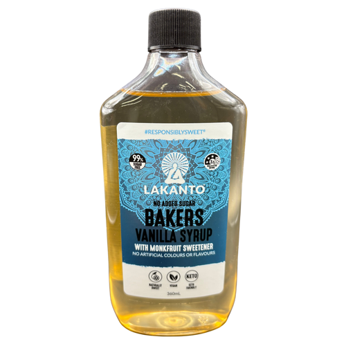 Lakanto Bakers Vanilla Flavoured Syrup with Monkfruit Sweetener 360ml