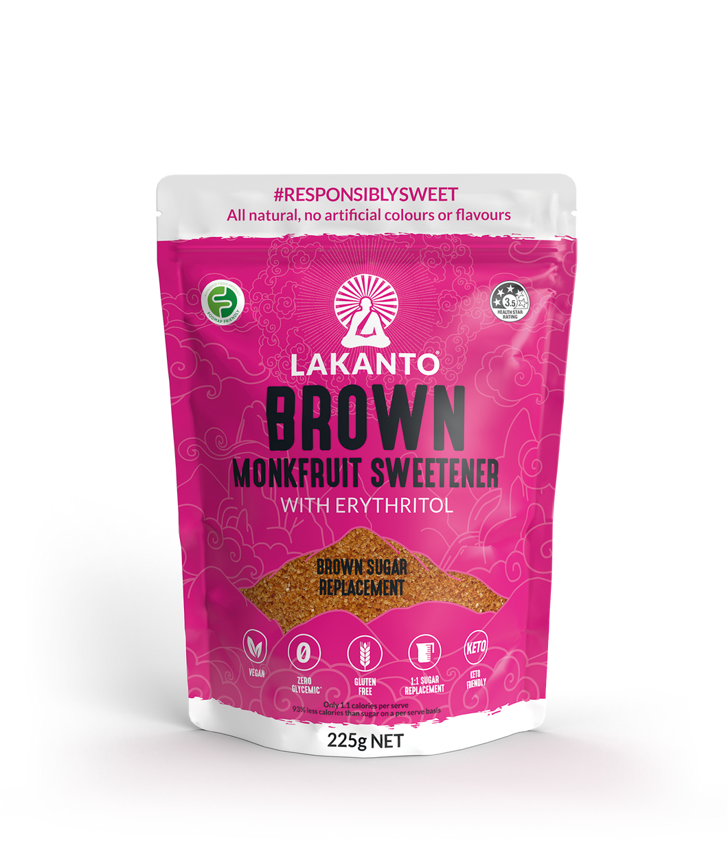 Brown Monkfruit Sweetener 1:1 Brown Sugar Substitute 225g