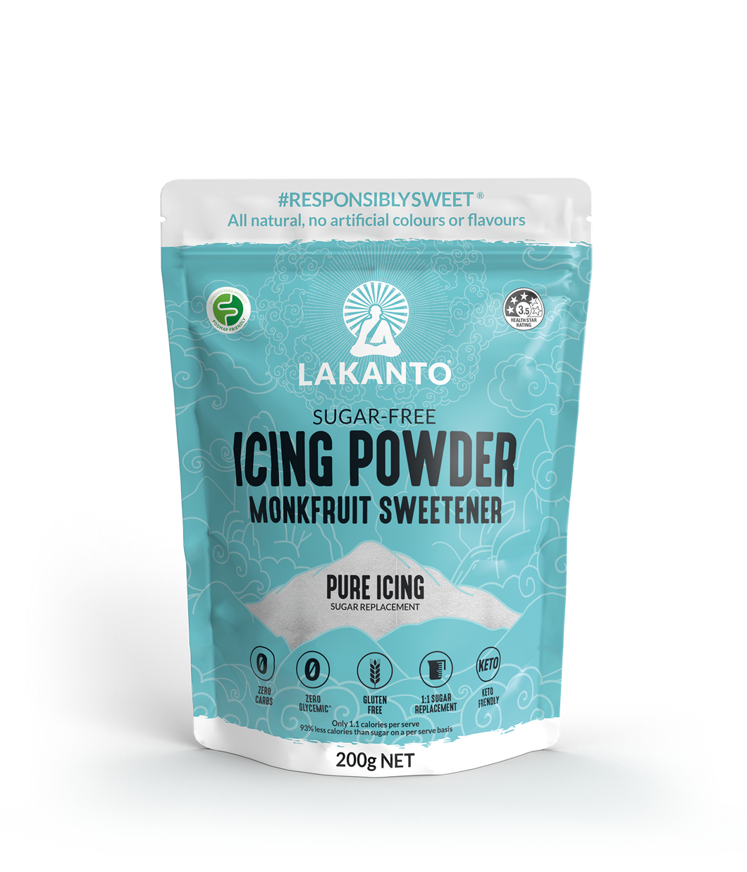 Icing Powder Classic Monkfruit Sweetener - Pure Icing Sugar Substitute